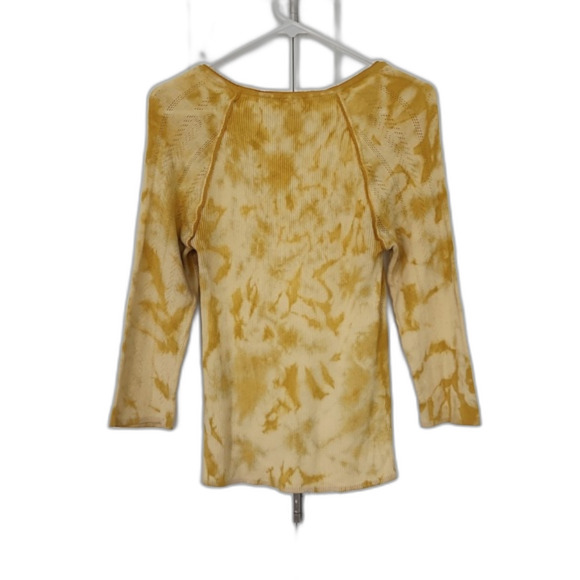Free People Rory Tie Dye Henley Buttered Up Combo, Yellow, Size XL - Picture 4 of 9